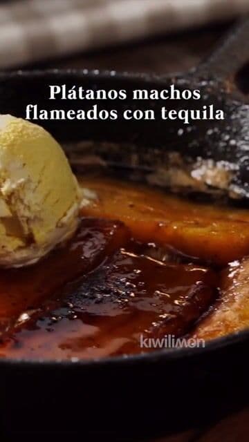 Receta de plátanos machos flameados con tequila