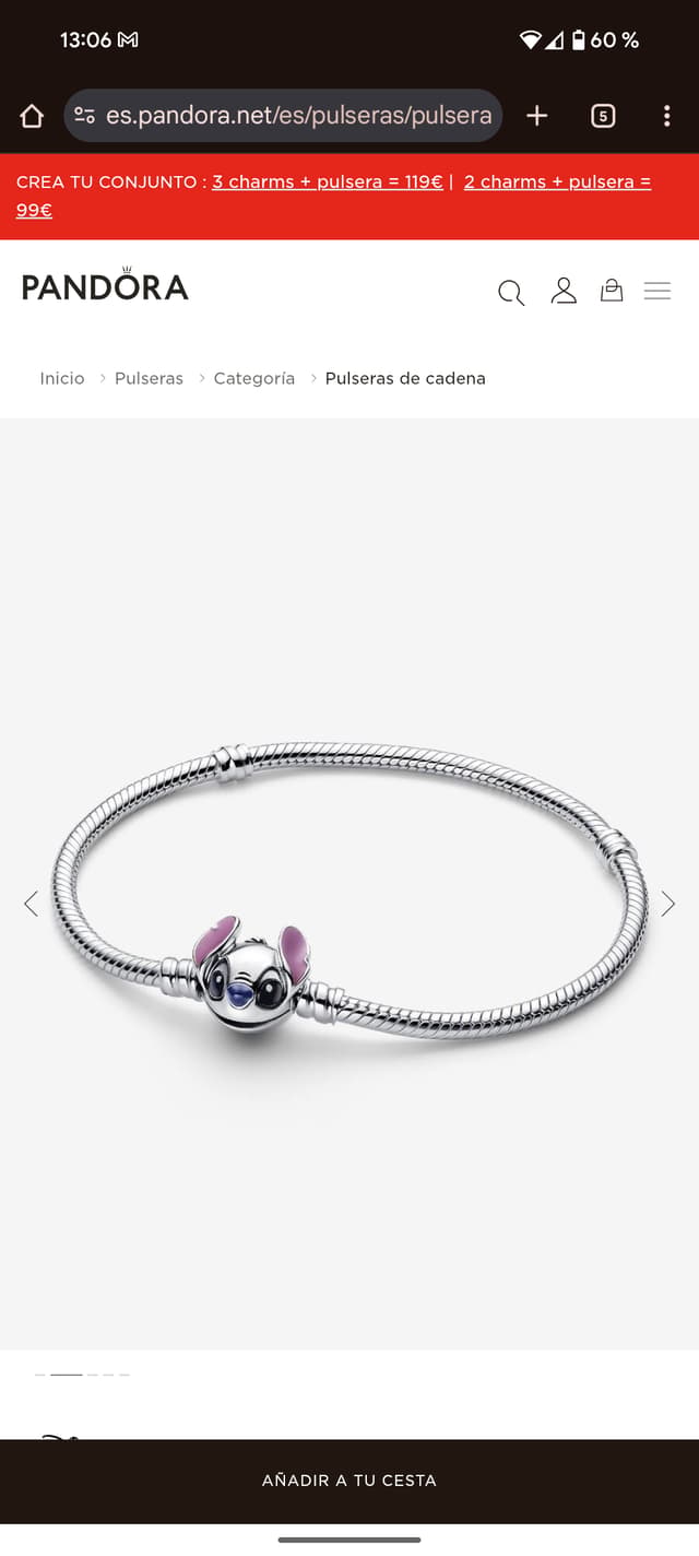 Pulsera Cadena de Serpiente Stitch de Disney
