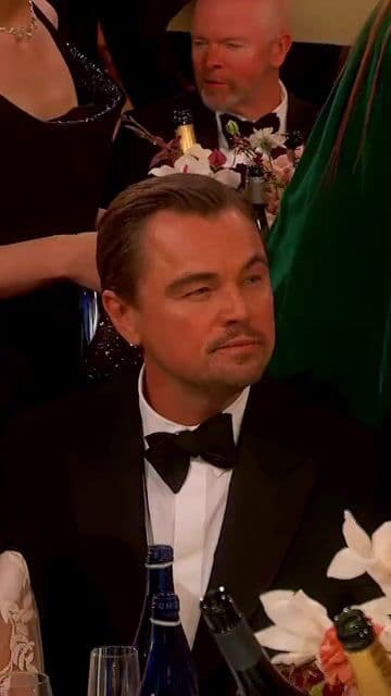 Leonardo DiCaprio en el descanso de los Golden Globes