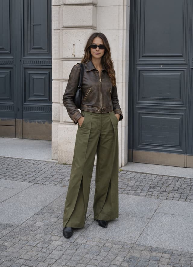 Pantalón wide leg y cuero vintage 🤎✨