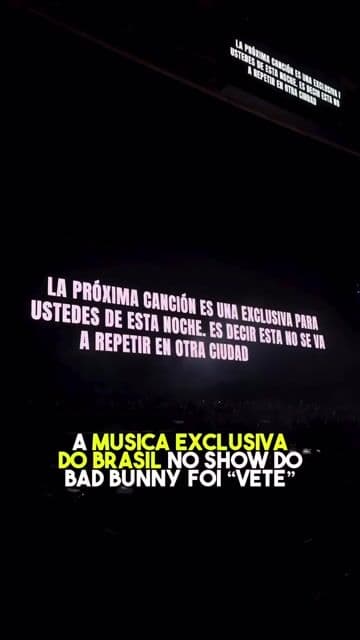 Vete fue interpretada de forma exclusiva durante la primera noche del tour en Brasil, sorprendiendo a los fans con una versión especial solo para ese momento. Una de las actuaciones más esperadas en la historia reciente de la gira.