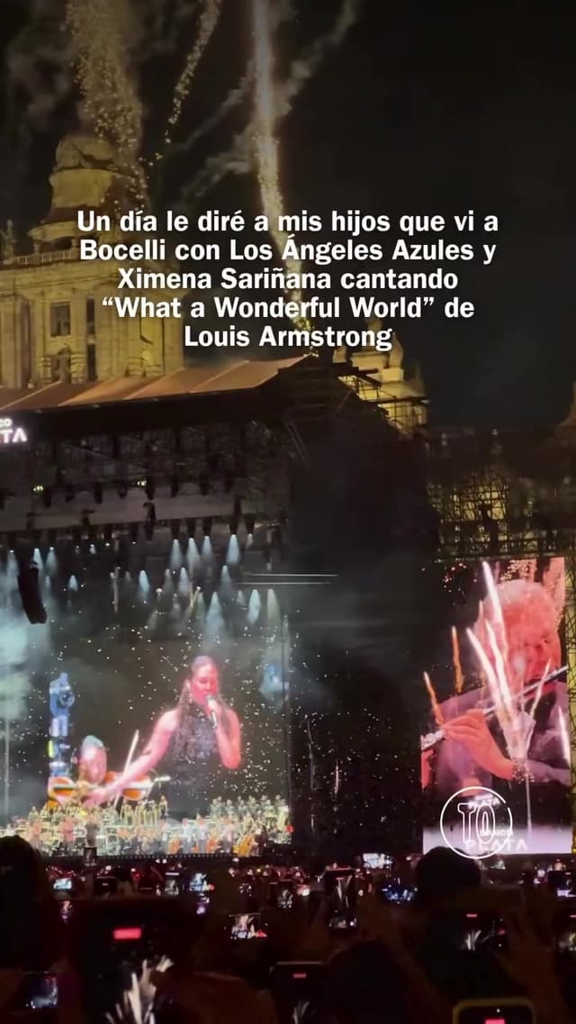 El tenor Andrea Bocelli conquistó el Zócalo de la Ciudad de México con un espectáculo que fusionó ópera y cumbia. Ximena Sariñana y Ángeles Azules se unieron para interpretar 'What a Wonderful World'.