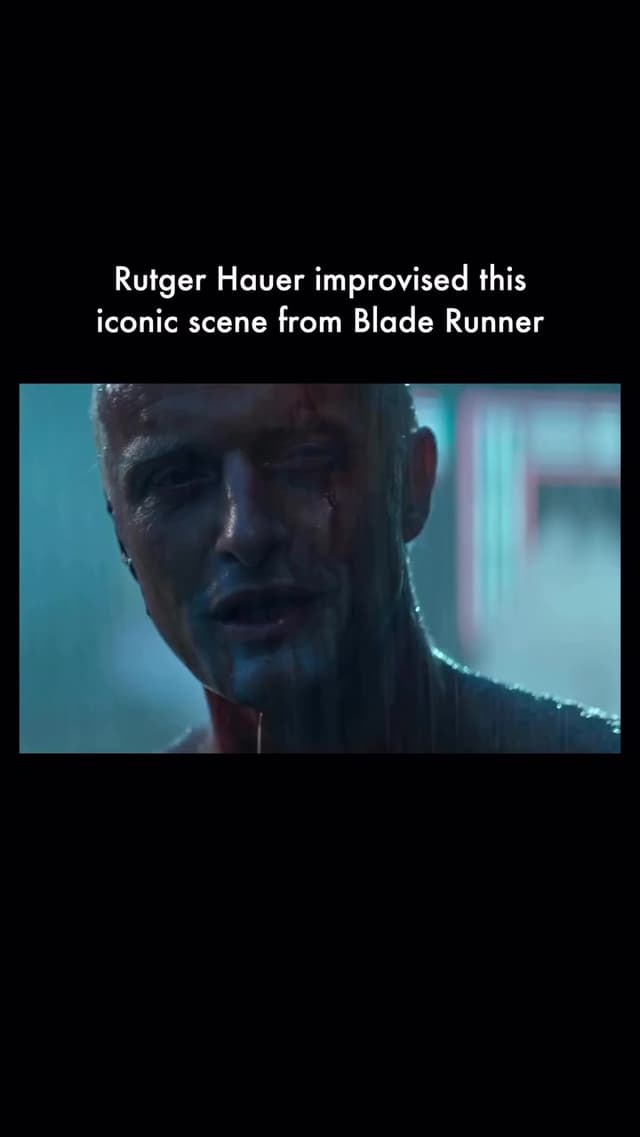 Rutger Hauer alteró el discurso final de Roy Batty en secreto la noche antes del rodaje. Su versión improvisada fue tan emotiva que emocionó al propio equipo.