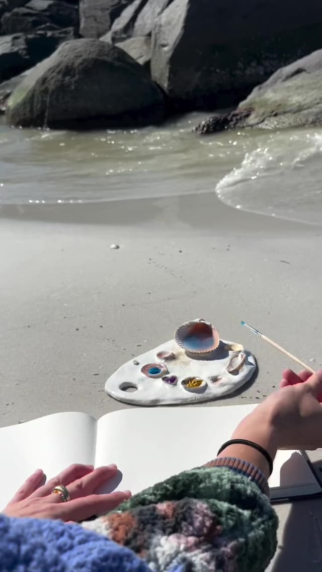Paletas de conchas marinas para pintar arte inspirador