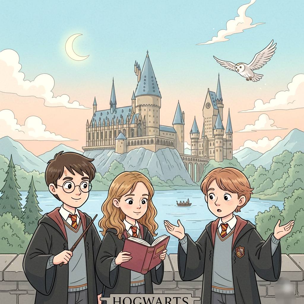 Harry, Rony e Hermione 