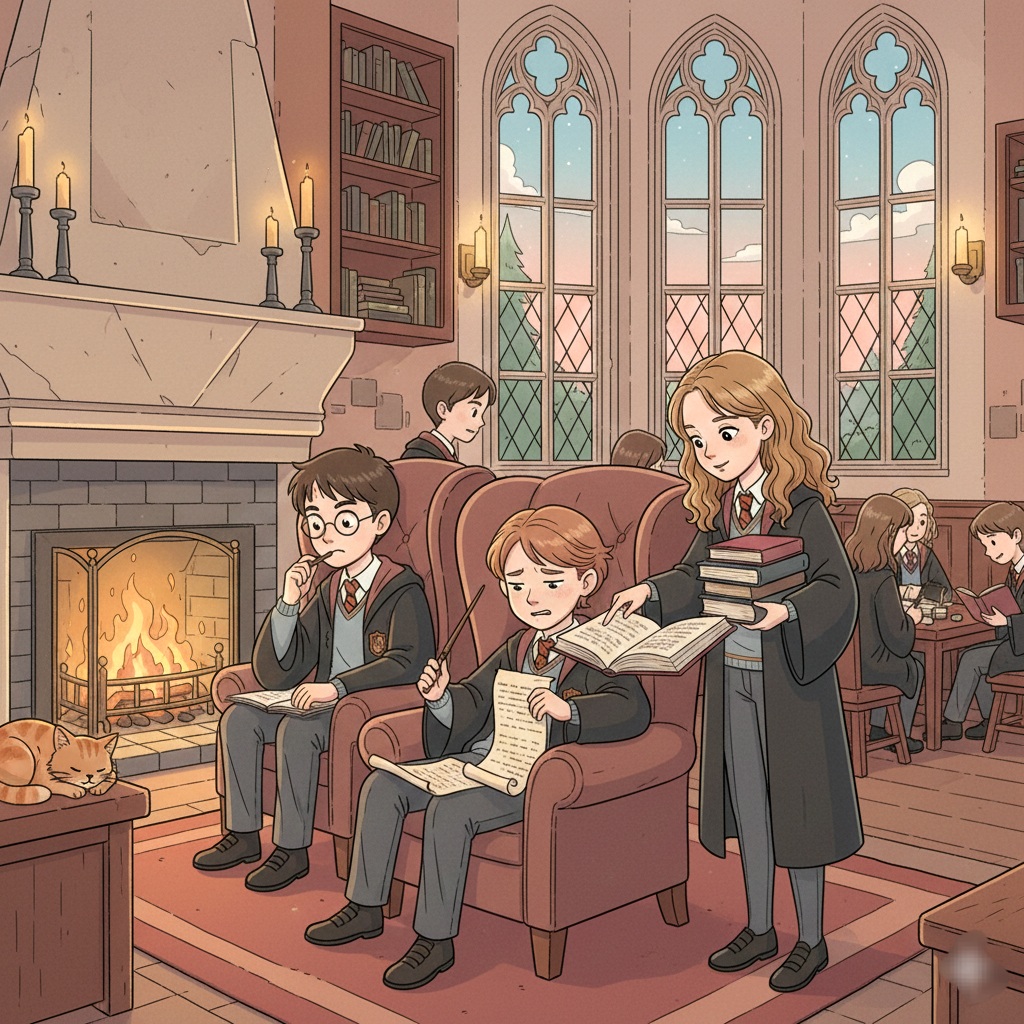 Harry, Rony e Hermione 