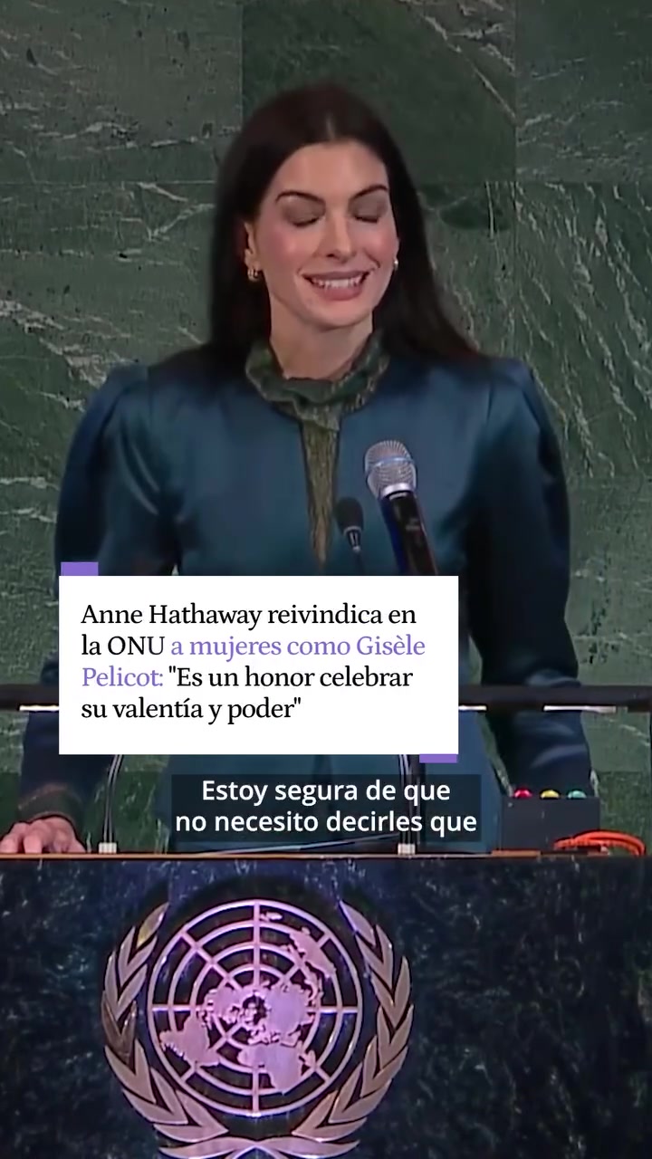 Social Anne Hathaway cita a Gisèle Pelicot en su discurso ante la ONU