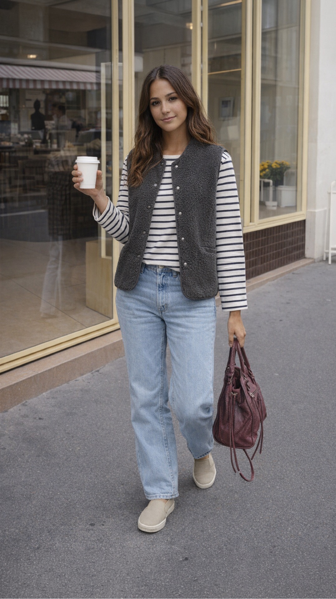 Rayas, denim y mood café ☕✨