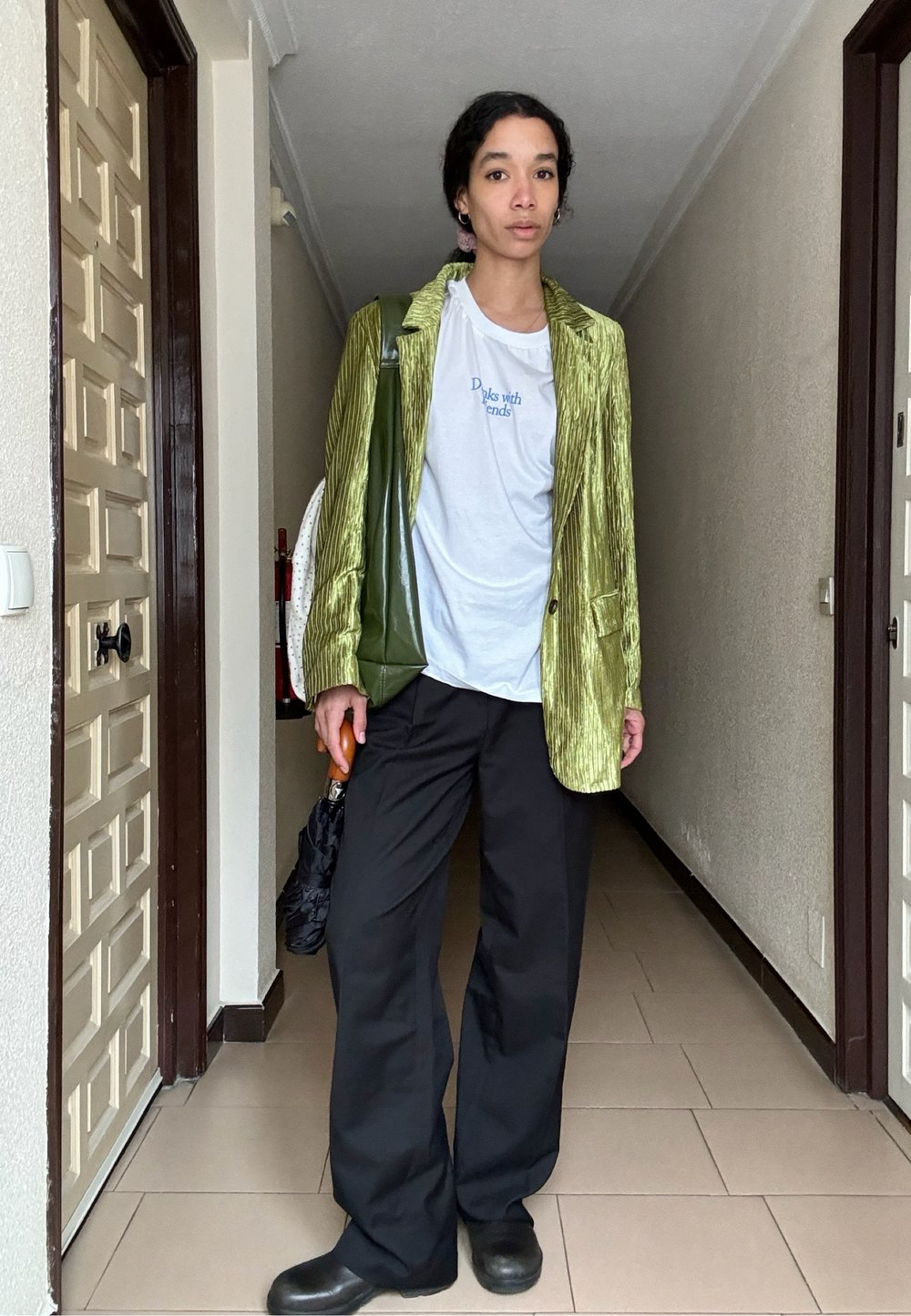 Social Blazer con bolso de mano