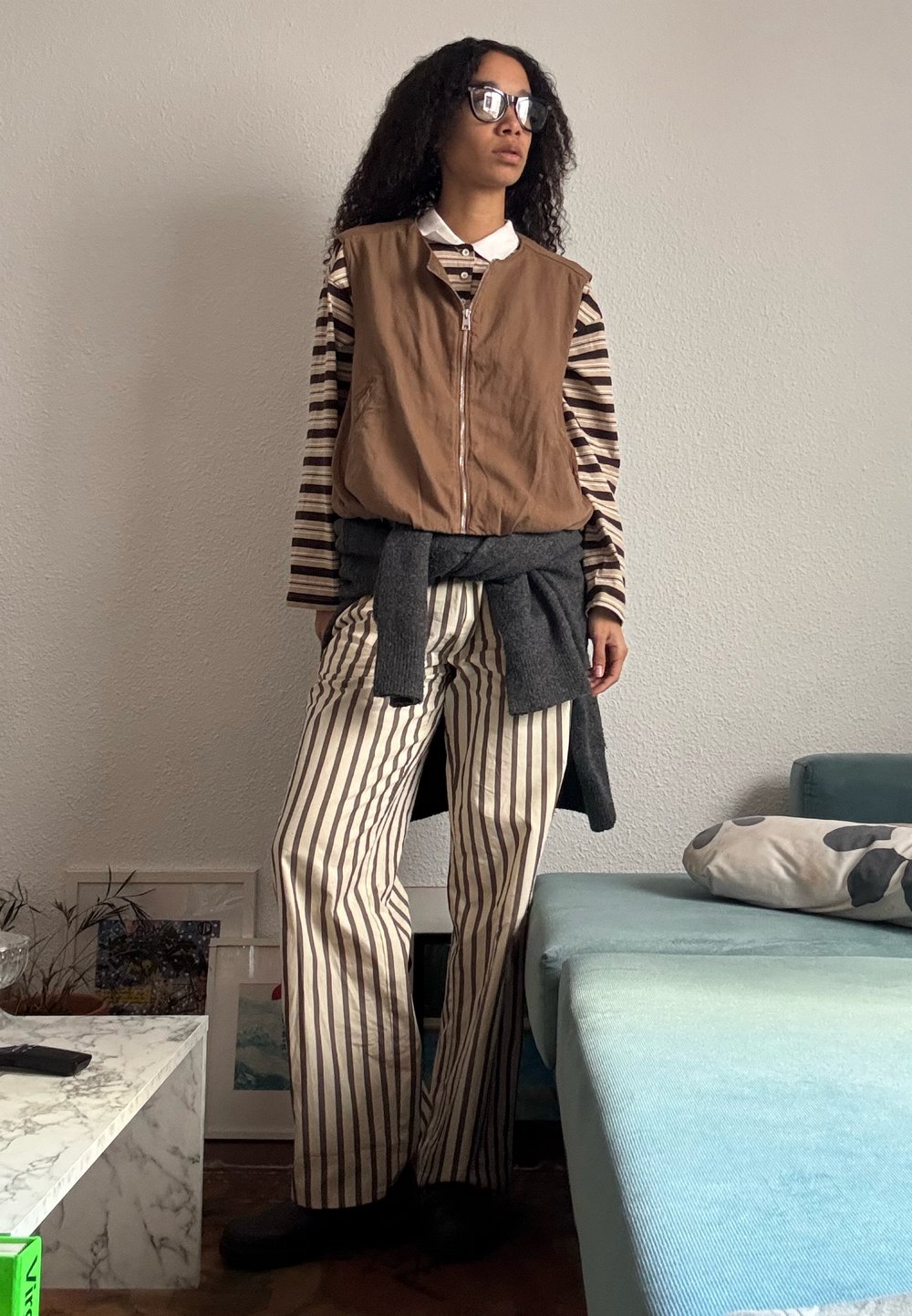 Social chaleco con jersey de punto