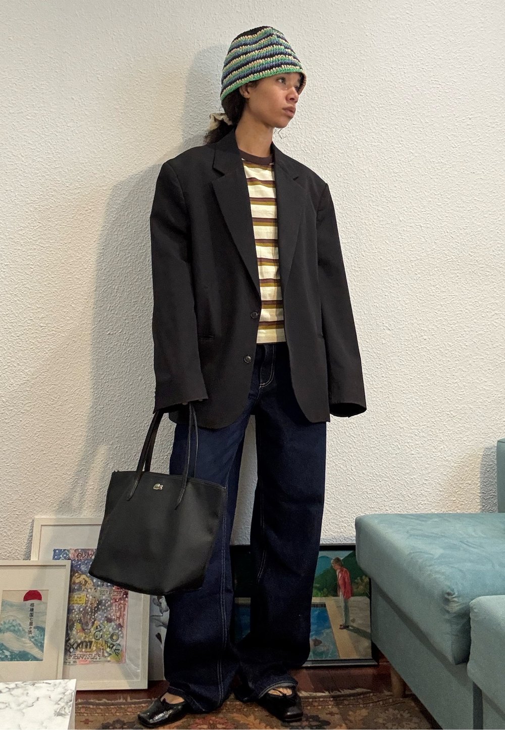 Social Chaqueta de traje con bolso de mano