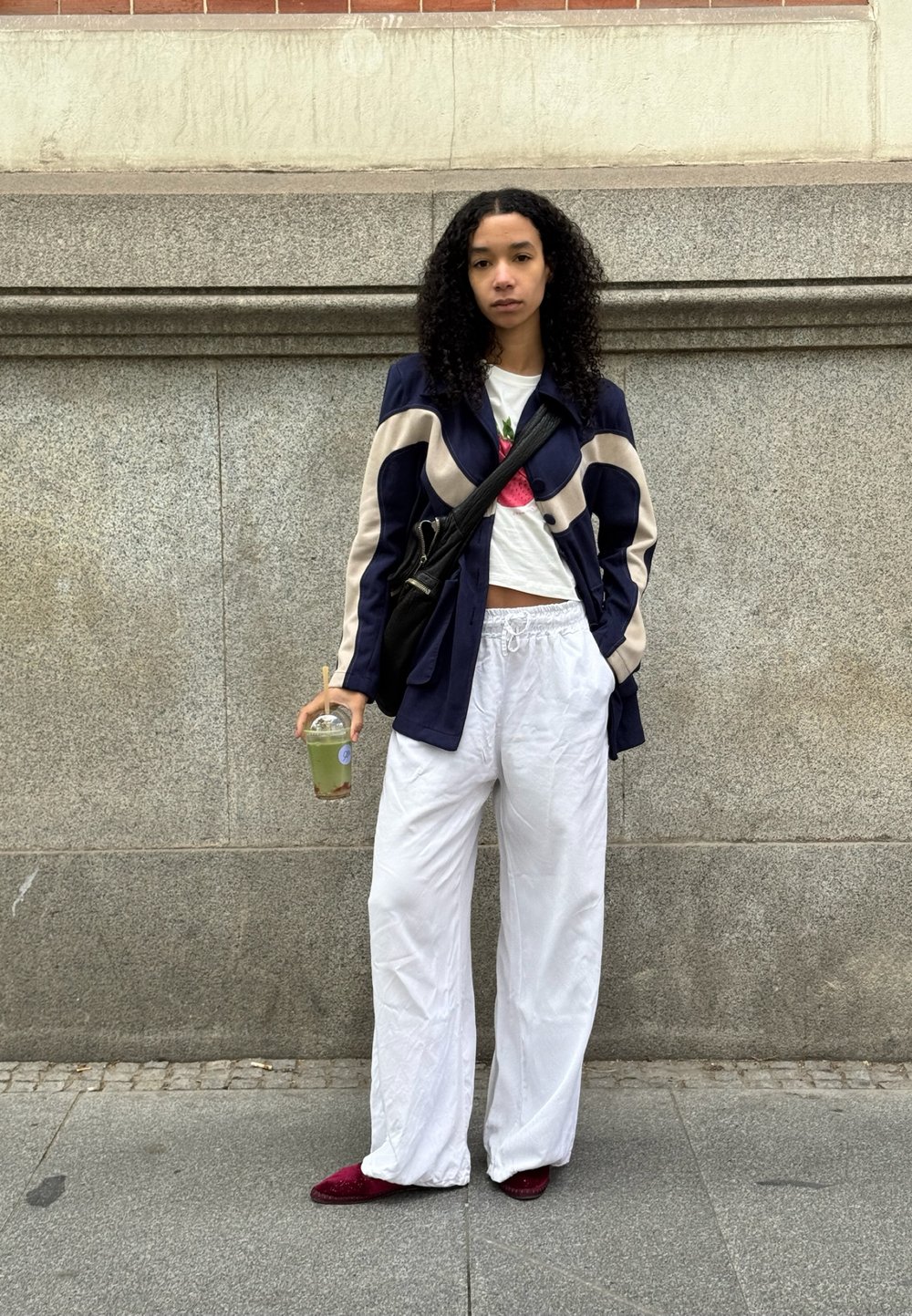 Social SAILOR COLLAR GABARDINE con bolso de mano