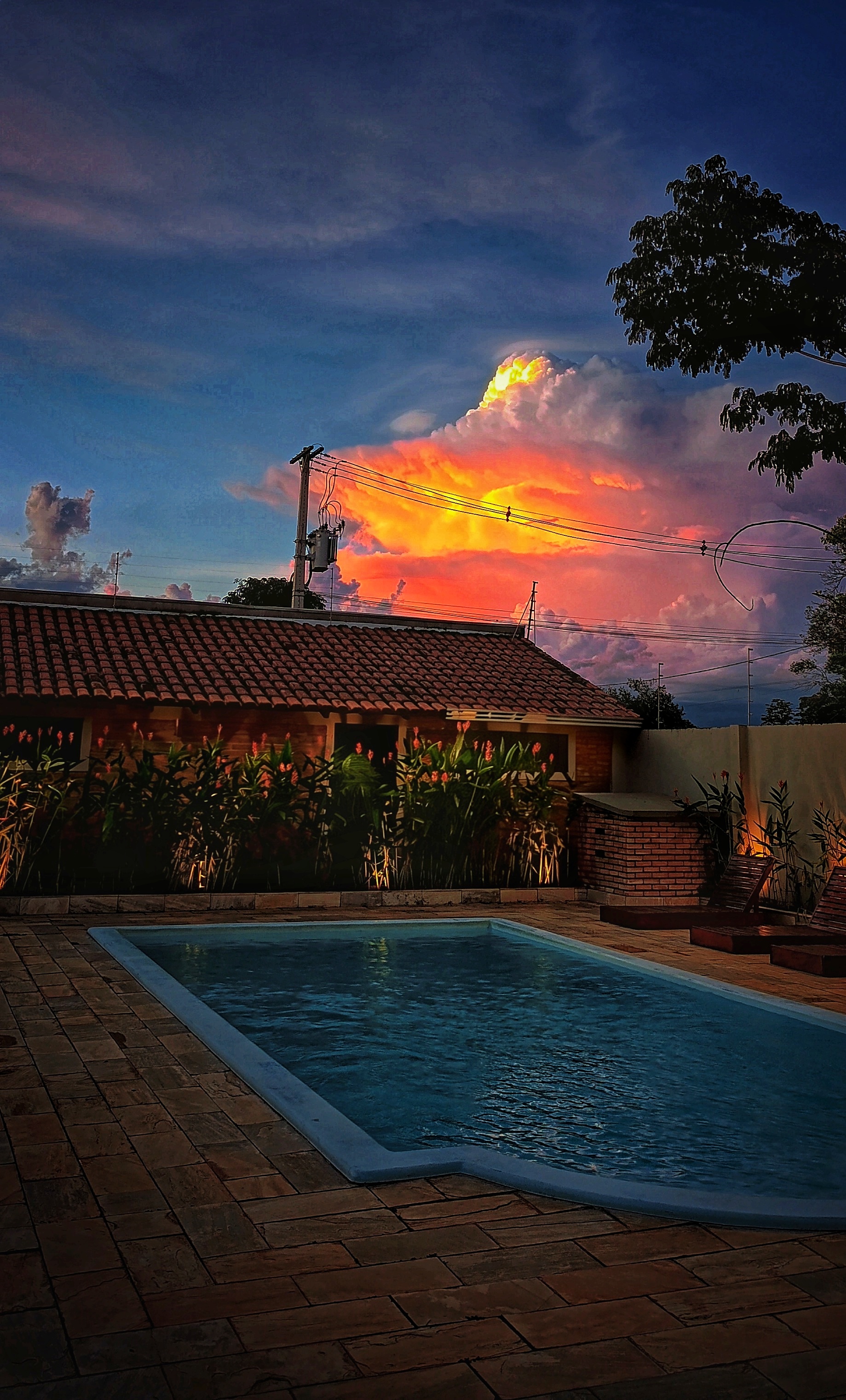 Fim de tarde na piscina 🏊‍♂️