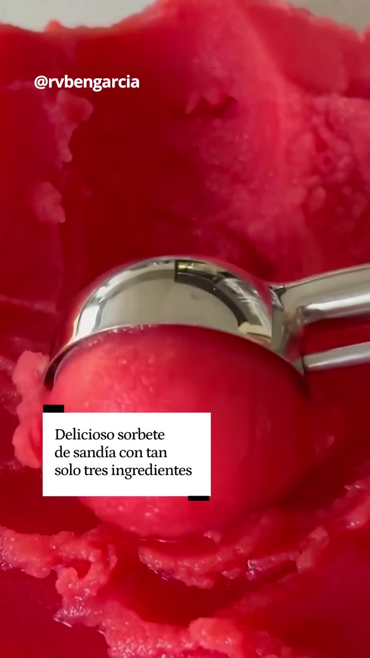 Sorbete de sandía con solo tres ingredientes