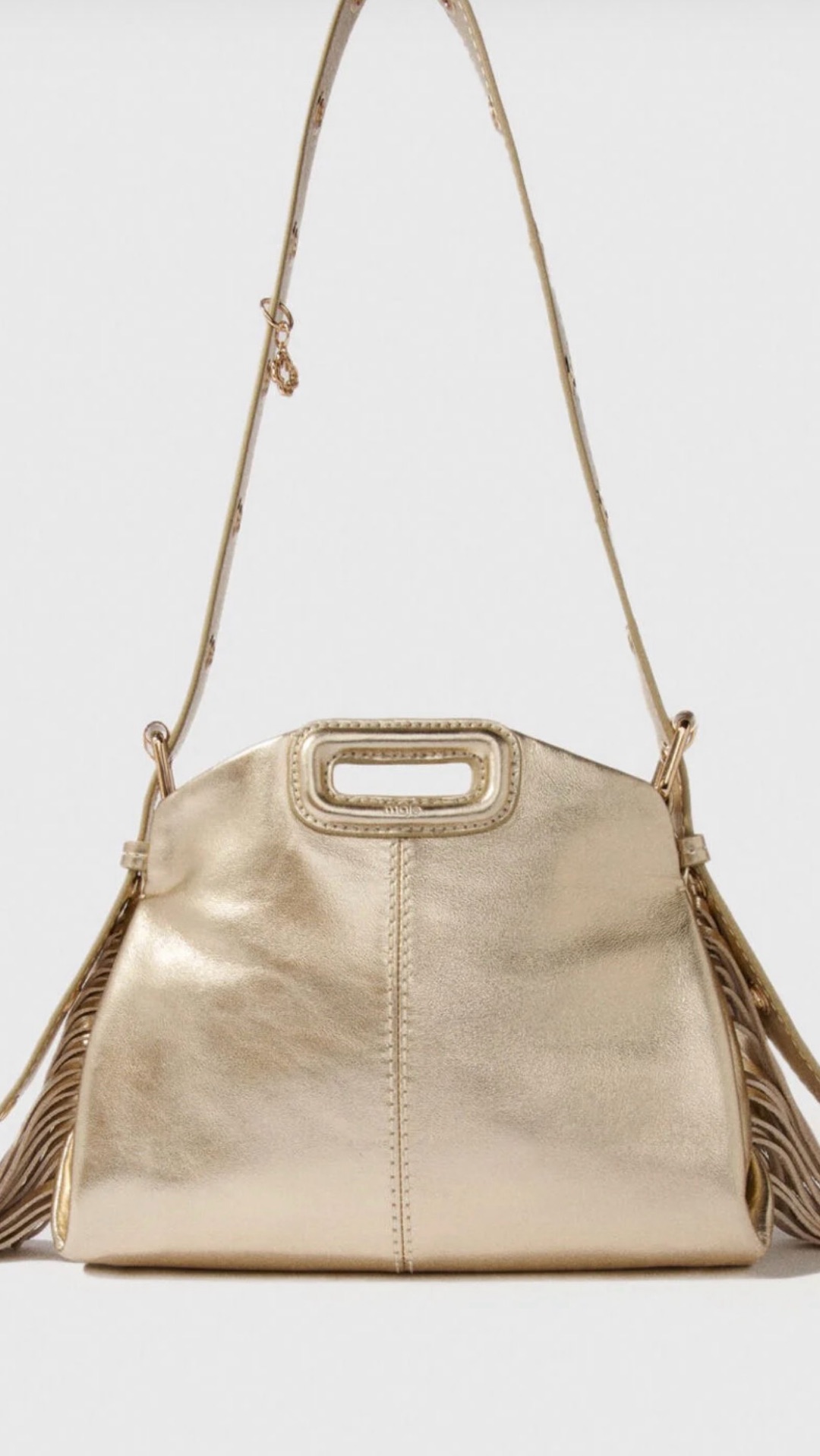 Bolso Miss M Mini de cuero dorado