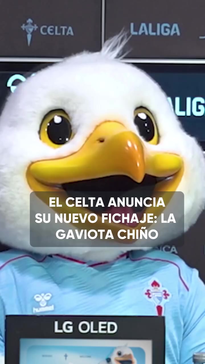 Mascota gaviota Chiño del Celta presenta Vigo