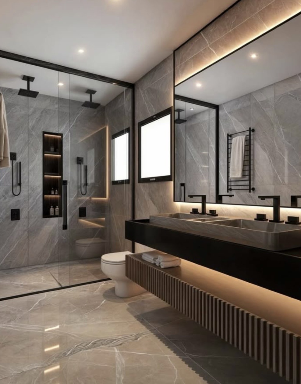 casa de banho iluminada e moderna 