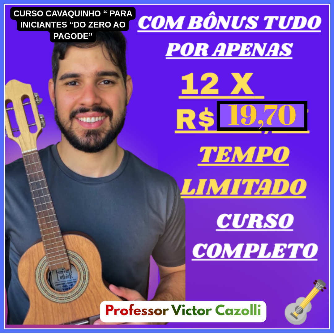 Curso cavaquinho para Iniciantes "Do zero ao Pagode"