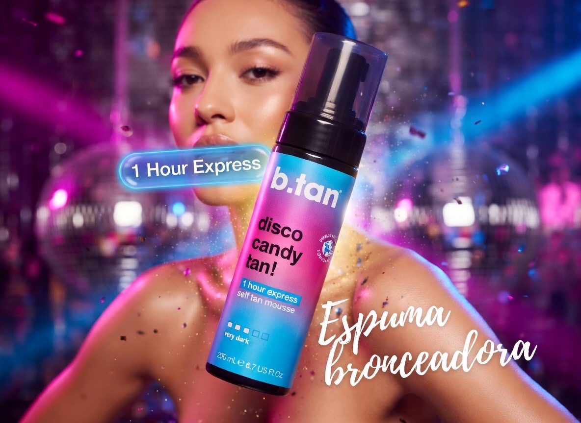 La mejor espuma bronceadora sin sol exprés de 1 hora, perfumada a caramelo, a prueba de sudor y resistente a la transferencia, sin olor a bronceado falso